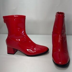 WSKEISP Red GO GO Ankle Boots